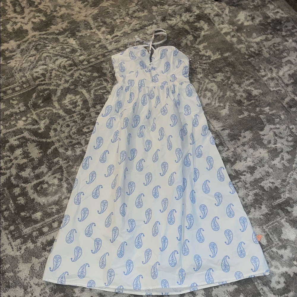 Universal Thread White and Blue Smocked Dress